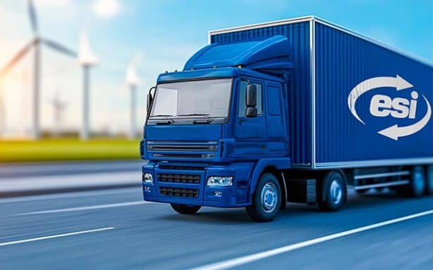 transport camion bleu logo esi